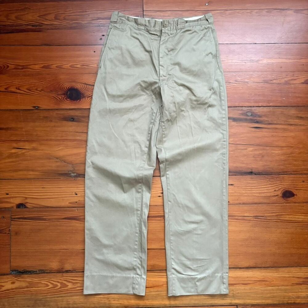 Vintage 70s US Military Vietnam Khaki Chino Pants Trousers Men's Size 30x31 USGI